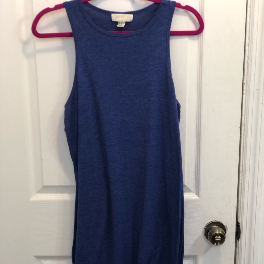 Navy Blue Body Con Midi Dress